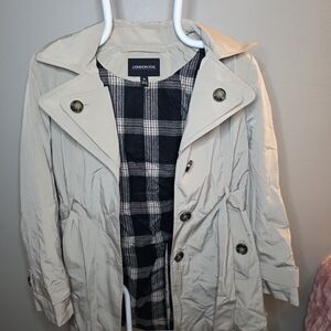 London Fog Beige and Plaid Trench Coat